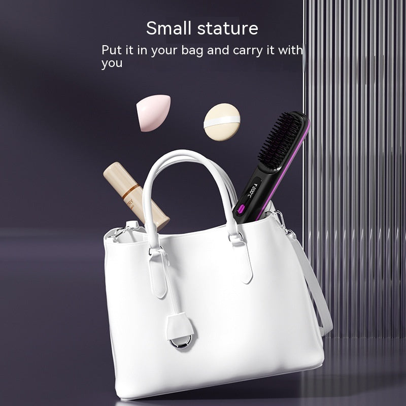 USB Charging Ceramic Heating Electric Comb Hair Straightener