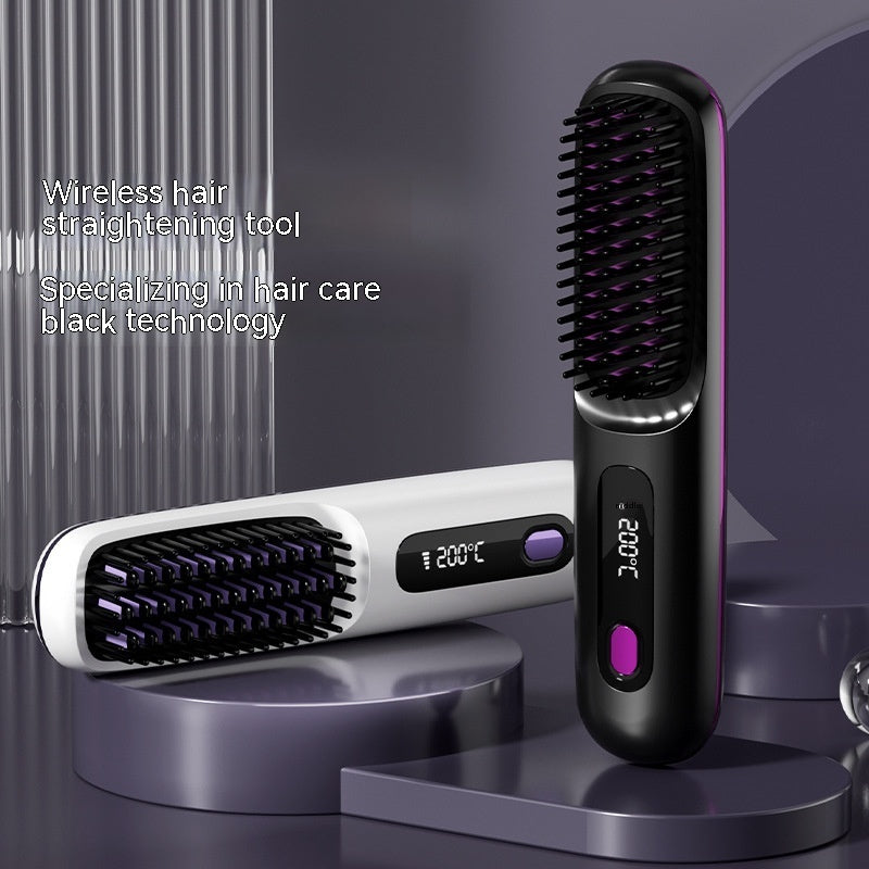 USB Charging Ceramic Heating Electric Comb Hair Straightener